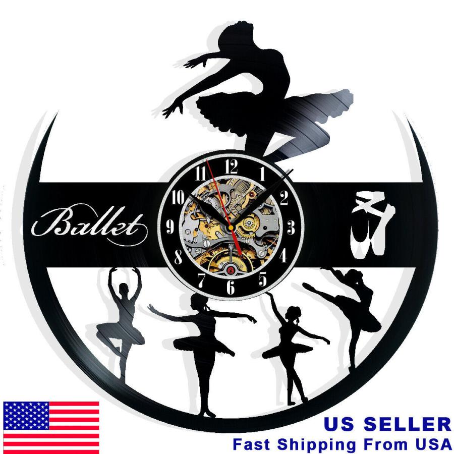 最新の激安 Vinyl Ballet 掛け時計 Wall Day Feast Man Woman Sign Art Decor Gift Clock 掛け時計、壁掛け時計