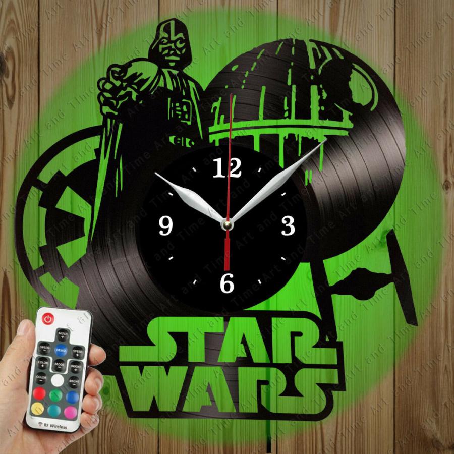 掛け時計 LED Vinyl Clock Star Wars Wall Decor Art Original Gift 98 : 華商店 ...
