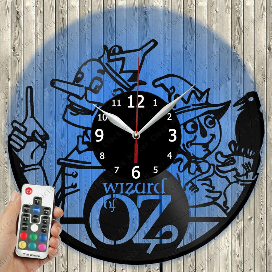 掛け時計 LED Clock The wizard of oz LED Light Vinyl Record Wall Clock LED Wall Clock 2794｜kijisystem