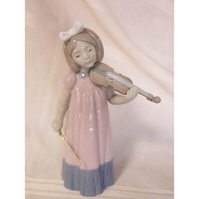 リヤドロ NAO BY LLADRO GIRL WITH VIOLIN #1034 BRAND NEW IN BOX MUSIC BOW CUTE SAVE$$ F/SH 