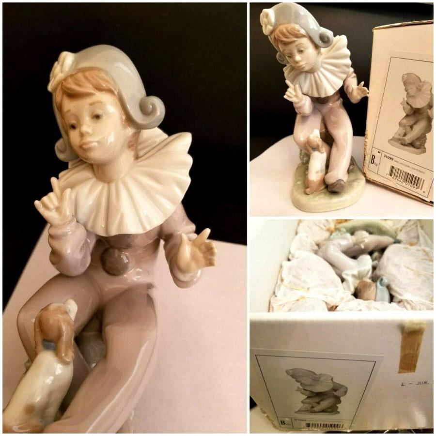 リヤドロ Nao LLADRO Clown w Dog Statue Figure Collectible Made in Spain New in Box(98577円)