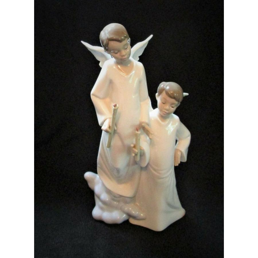 リヤドロ Nao By Lladro Lighting The Heavens Angels Figurine Spain 1998 #1335 Rare