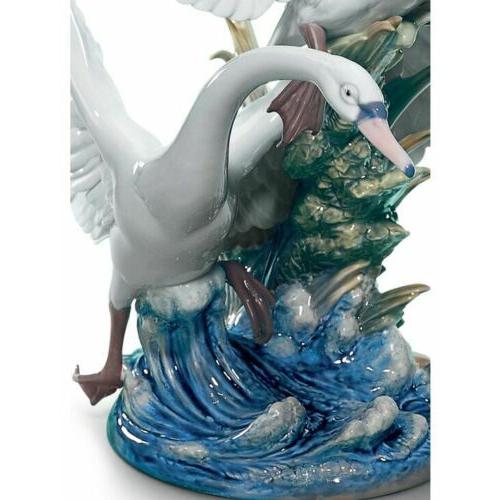 リヤドロ New Lladro Swans Take Flight Sculpture 01005912. 60cm Tall!｜kijisystem｜02