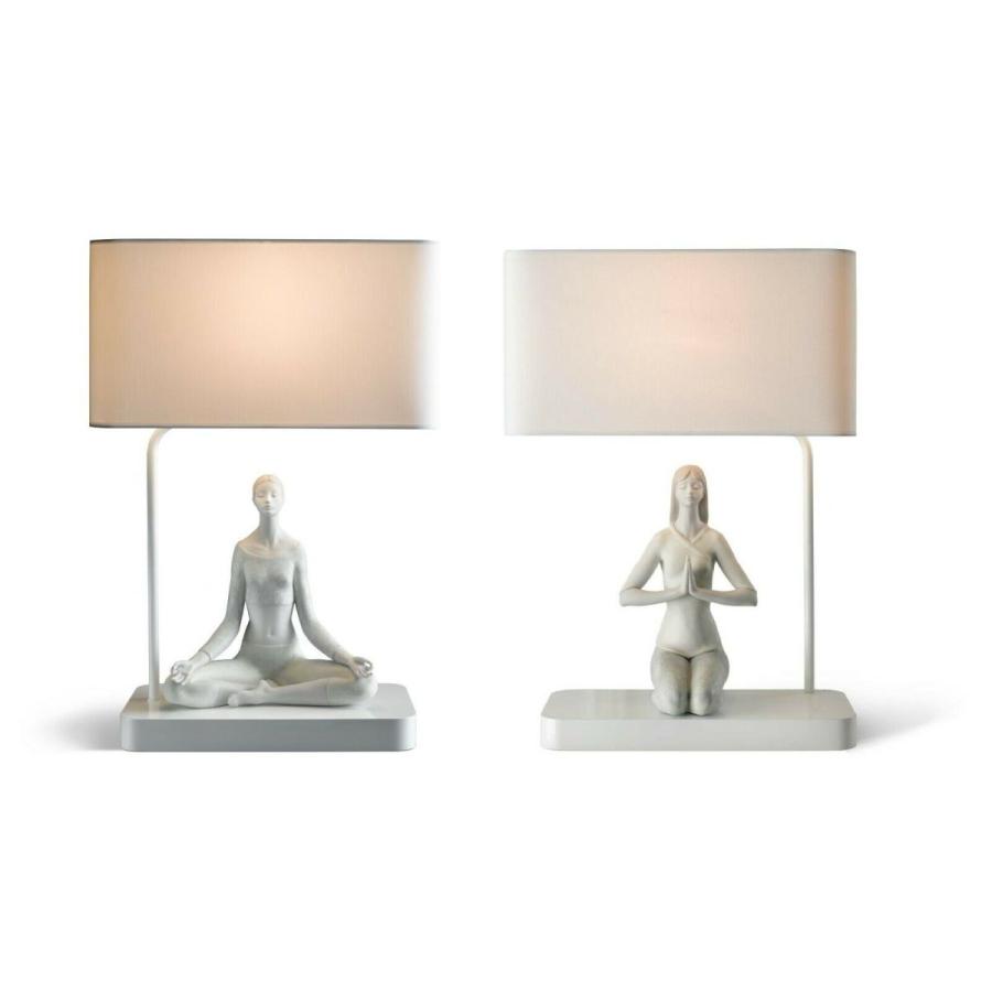 リヤドロ Lladro Porcelain Retired Set Yoga I & Yoga II Table Lamps 01023000