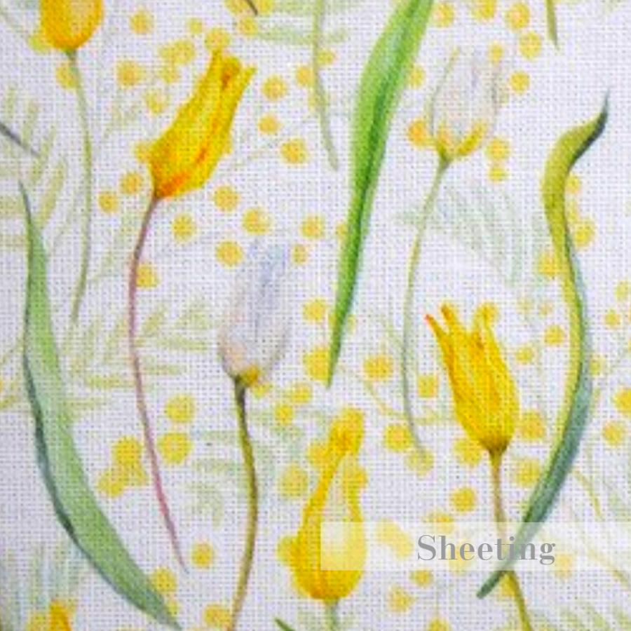 シーチング 思いやり 感謝 花言葉の気持ちを添えて チューリップ ミモザ ミモザ 花 チューリップ グリーン コットン100 生地 小物 綿 服 カバーリン Tsukushi 生地のお店 つくし 通販 Yahoo ショッピング