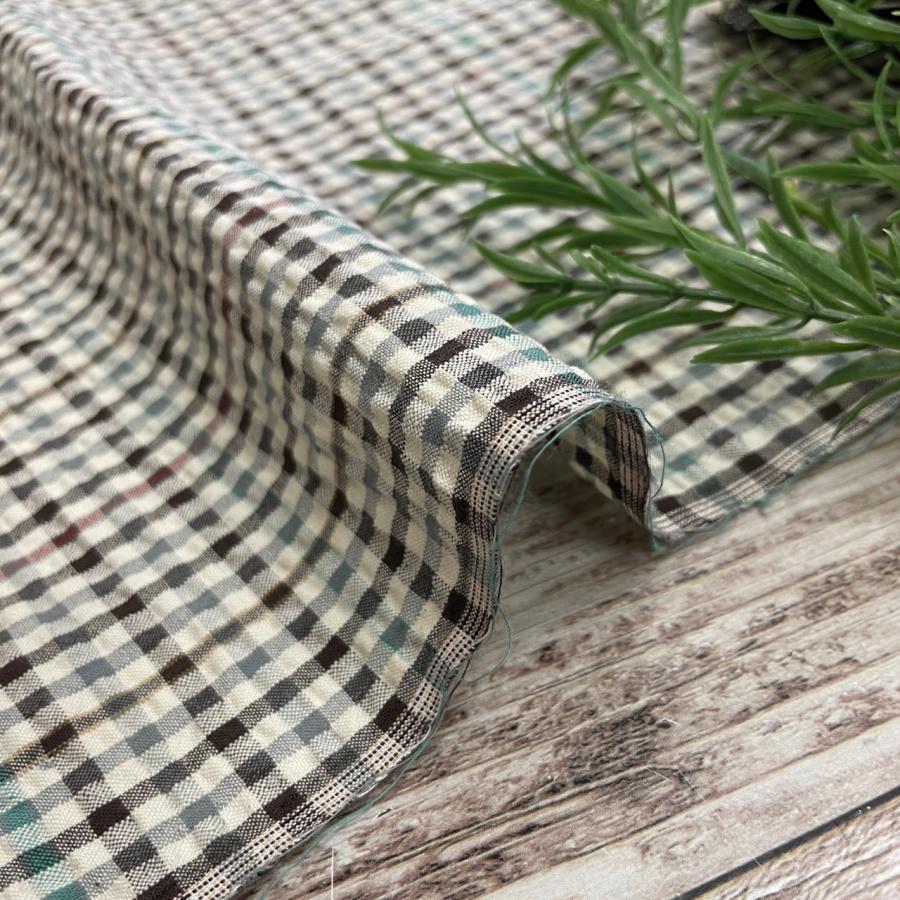 生地 コットン100％ リップル チェック柄 ベージュ系 布 布地 長50m単位で延長可能 布地専門店 kijiya /de1 : kijiya 布  生地の専門店 - 通販 - Yahoo!ショッピング