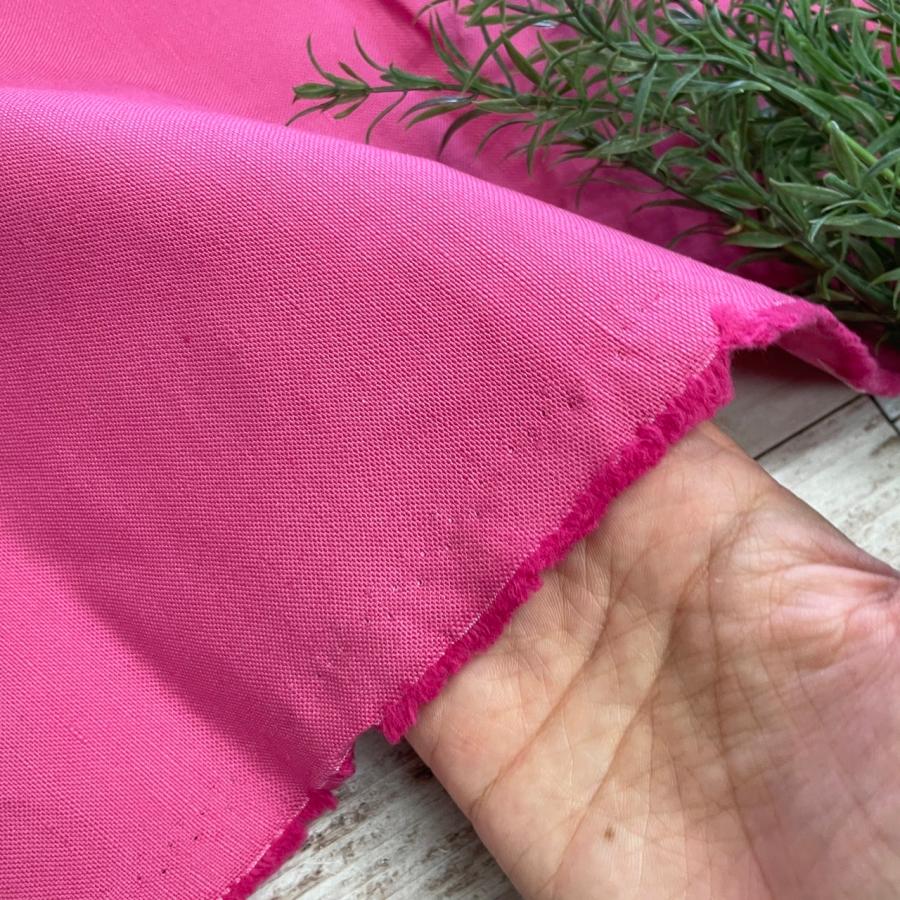 リネン100％ 11号帆布 麻 生地 布 ビビットピンク 長50cm単位で延長