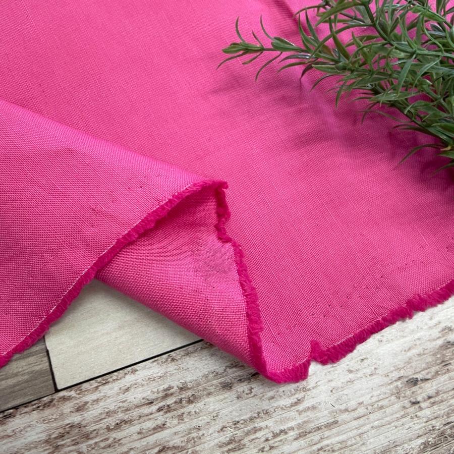リネン100％ 11号帆布 麻 生地 布 ビビットピンク 長50cm単位で延長