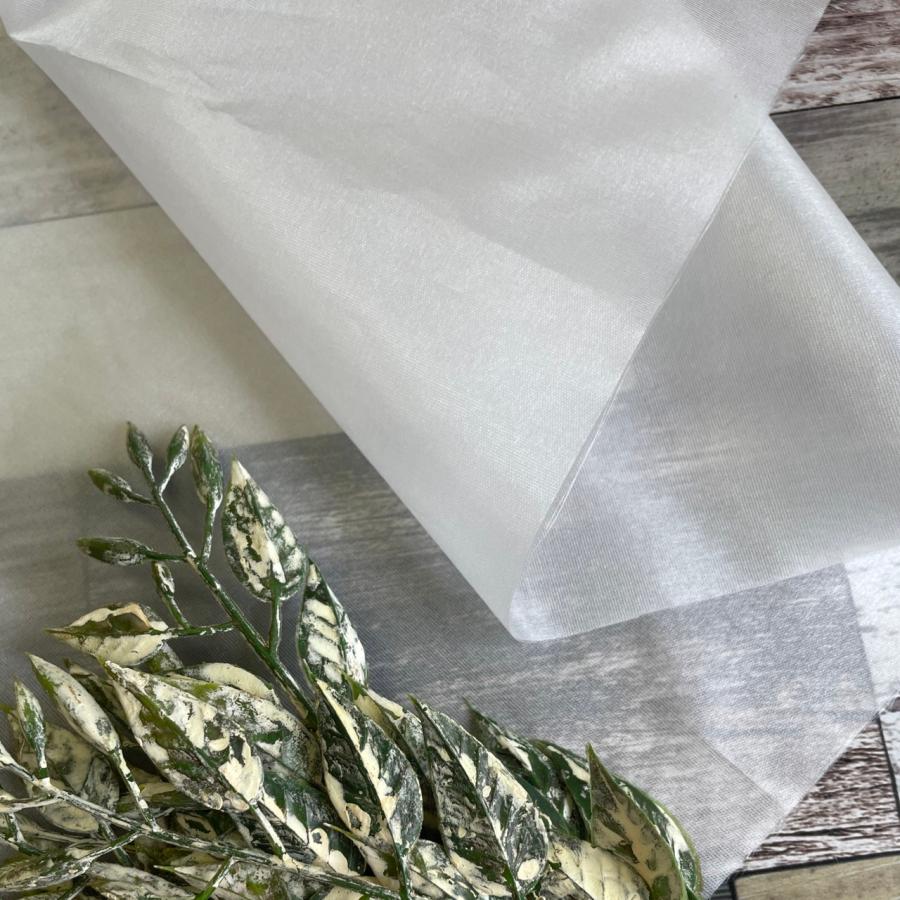 オーガンジー 生地 布 撥水 ワイド巾 ホワイト 長さ50m単位での