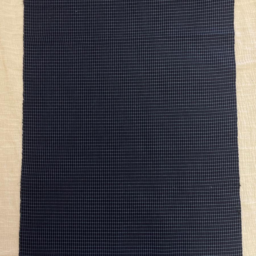 木綿 生地 布 綿100％ 紬 格子柄 ネイビー 長50cm単位での延長