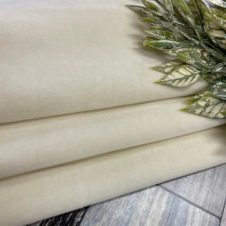 高級 ベルベット 生地 布 50cm単位カット販売 綿100％ アイボリー 布地