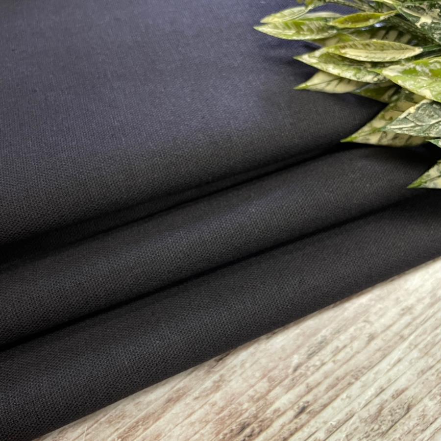 綿麻 中厚 墨黒 生地 布 長50cm単位で延長可能 コットン リネン 布地