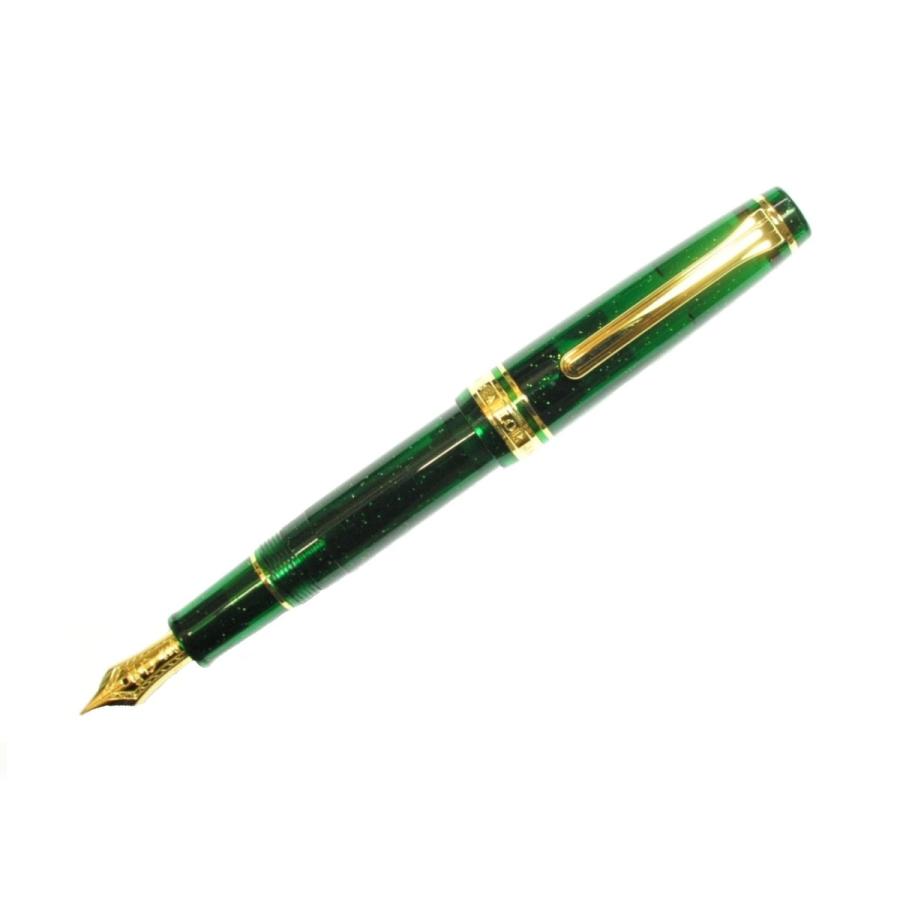 セーラー万年筆 オリジナル万年筆 エメラルド 中細 赤・黒ペンケース