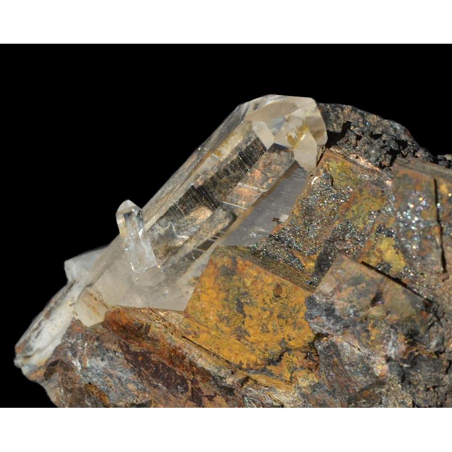 鉱物標本 原石 水晶／菱鉄鉱 Quartz/Siderite モロッコ産 : PEN POINT