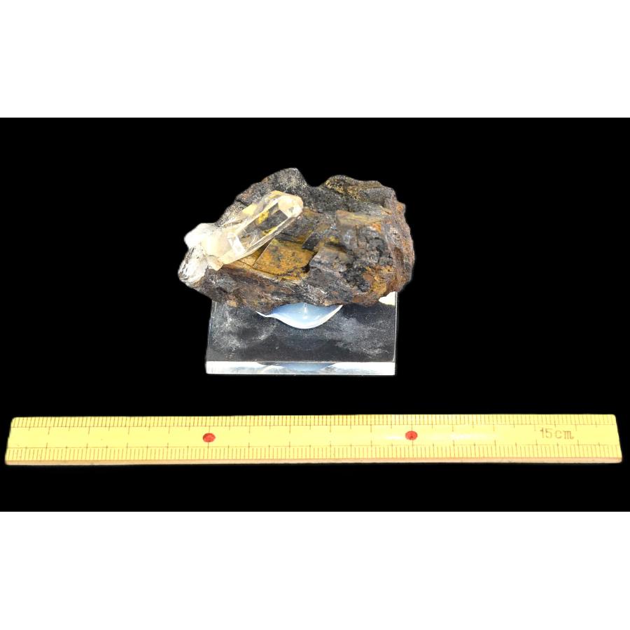 鉱物標本 原石 水晶／菱鉄鉱 Quartz/Siderite モロッコ産 : PEN POINT