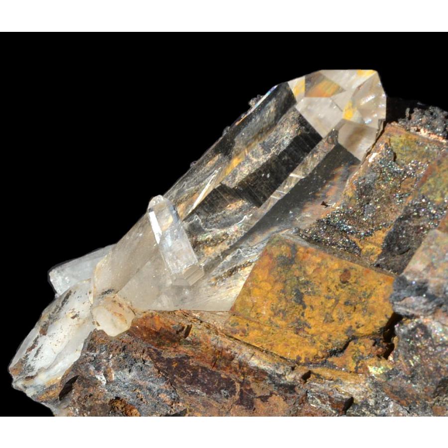 鉱物標本 原石 水晶／菱鉄鉱 Quartz/Siderite モロッコ産 : PEN POINT