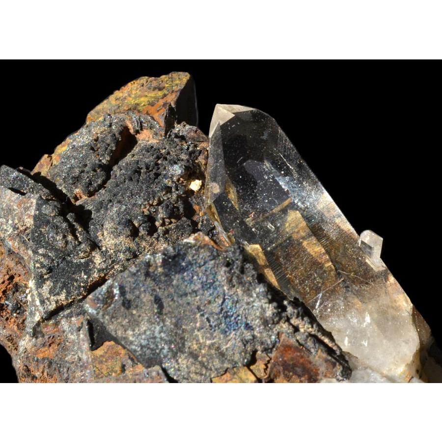鉱物標本 原石 水晶／菱鉄鉱 Quartz/Siderite モロッコ産 : PEN POINT