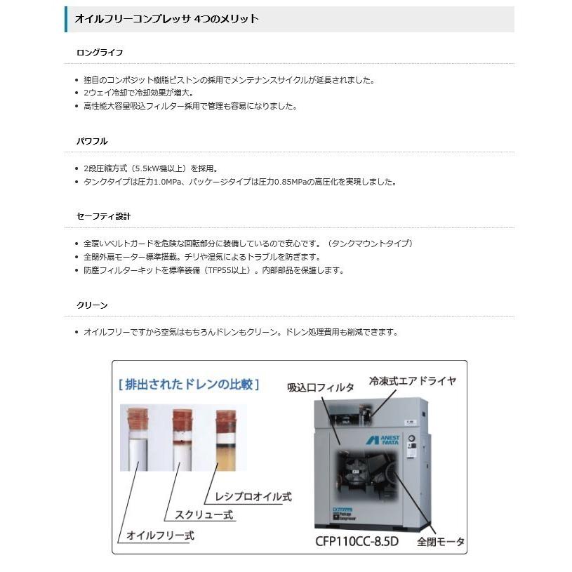 アネスト岩田 コンプレッサー 5馬力 CFP37CF-8.5 M6 60hz オイル アネスト岩田 コンプレッサー 5馬力 CFP37CF-8.5 M6 60hz オイル