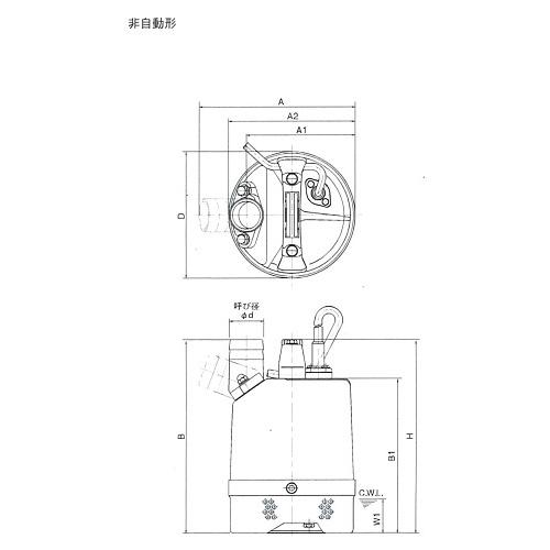 水中ポンプ ツルミポンプ LB-800 非自動型 100V 吐出口径：50mm