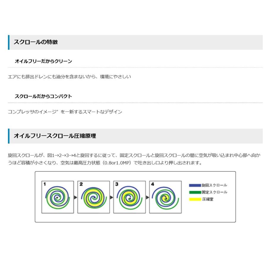 アネスト岩田 コンプレッサー SLP-07EED 100V オイルフリー アネスト岩田 コンプレッサー SLP-07EED 100V オイルフリー