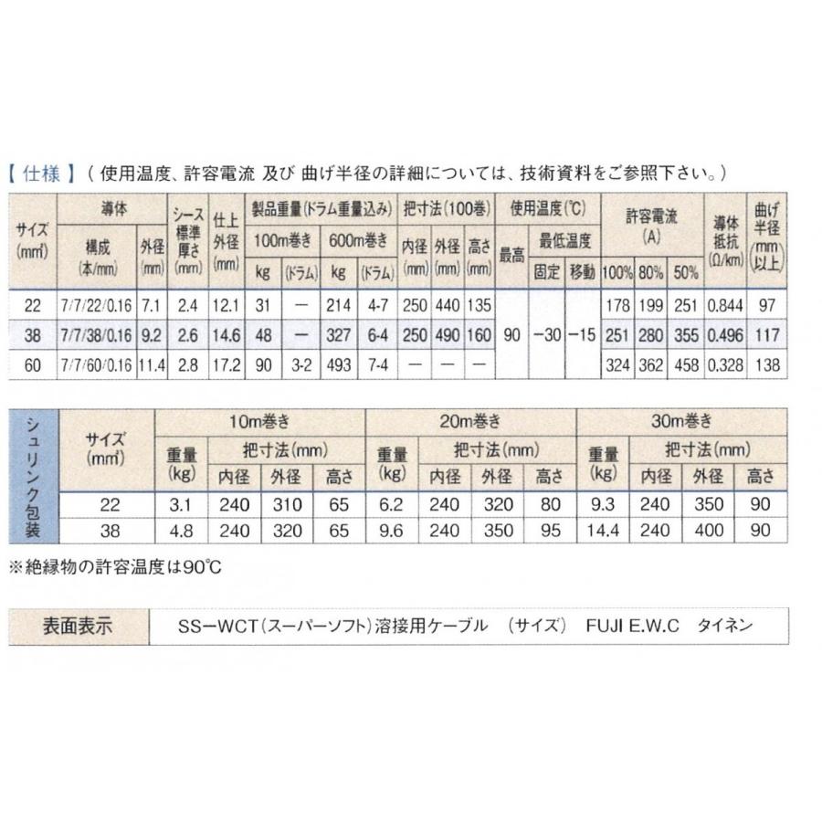 溶接 キャブタイヤケーブル スーパーソフト SS-WCT トータル10m 溶接 キャブタイヤケーブル スーパーソフト SS-WCT トータル10m