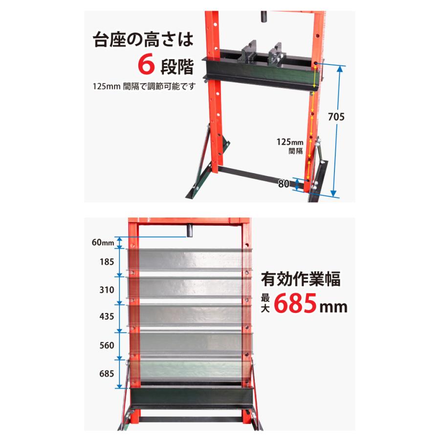 油圧プレス 12トン 手動 門型プレス機 6ヶ月保証（個人様は営業所止め） KIKAIYA｜kikaiya-max｜03