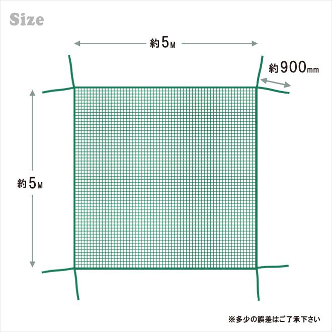 KIKAIYA（キカイヤ） 養生ネット グリーンネット 5m×5m 25mm目 PP