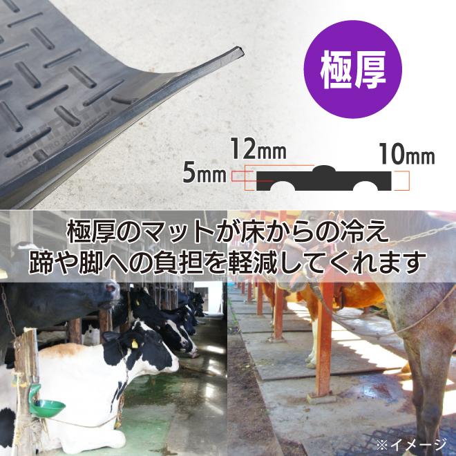 KIKAIYA 現場マット 牛舎マット 極厚12mm 多目的 ゴムマット KIKAIYA 現場マット 牛舎マット 極厚12mm 多目的 ゴムマット