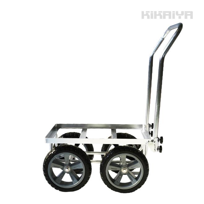 アルミハウスカー コンテナ1個積用 大型10インチノーパンクタイヤ 収穫台車 アルミ運搬車 KIKAIYA（Yahoo!・KIKAIYA work shop）