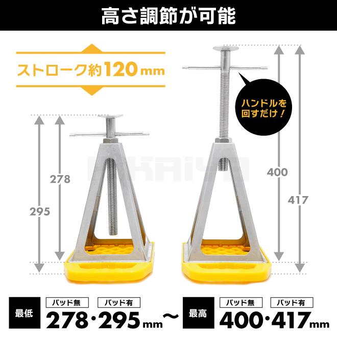 KIKAIYA（キカイヤ） アルミジャッキスタンド パッド 4台 セット