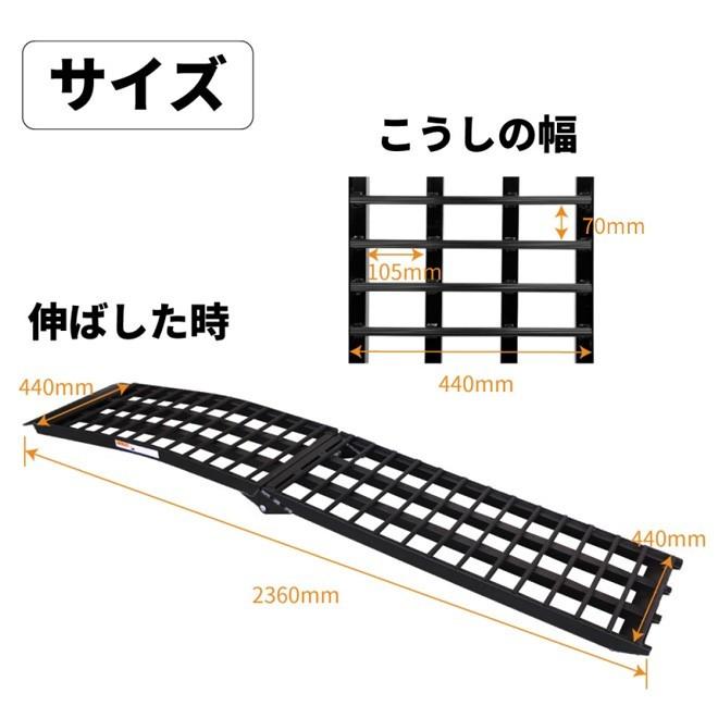 アルミブリッジスロープ2360mm 最大耐荷重450kg 折り畳み式 モトクロス 農機具 ATV 四輪バギー ※1本売り(個人様は別途送料) :AS-2360:kikaiya - 通販 - Yahoo!ショッピング アルミブリッジスロープ2360mm 最大耐荷重450kg 折り畳み式 モトクロス 農機具 ATV 四輪バギー ※1本売り(個人様は別途送料) :AS-2360:kikaiya - 通販 - Yahoo!ショッピング