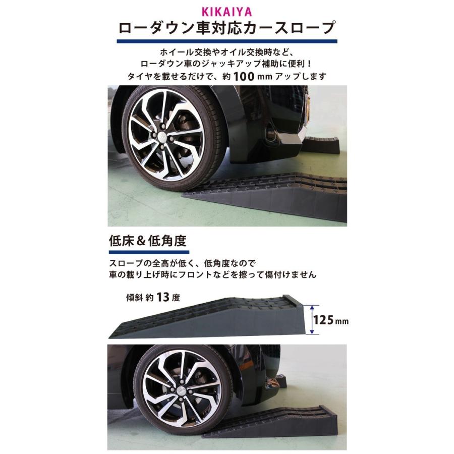 カースロープ ローダウン車対応 2個セット CAS-1 軽量 コンパクト 整備用スロープ カーランプ プラスチックラダー KIKAIYA｜kikaiya｜02