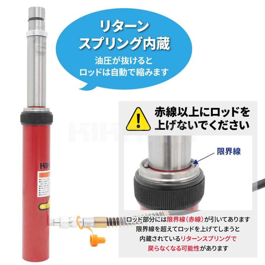 KIKAIYA（キカイヤ） 押しラム 10トン リターンスプリング内蔵 油圧