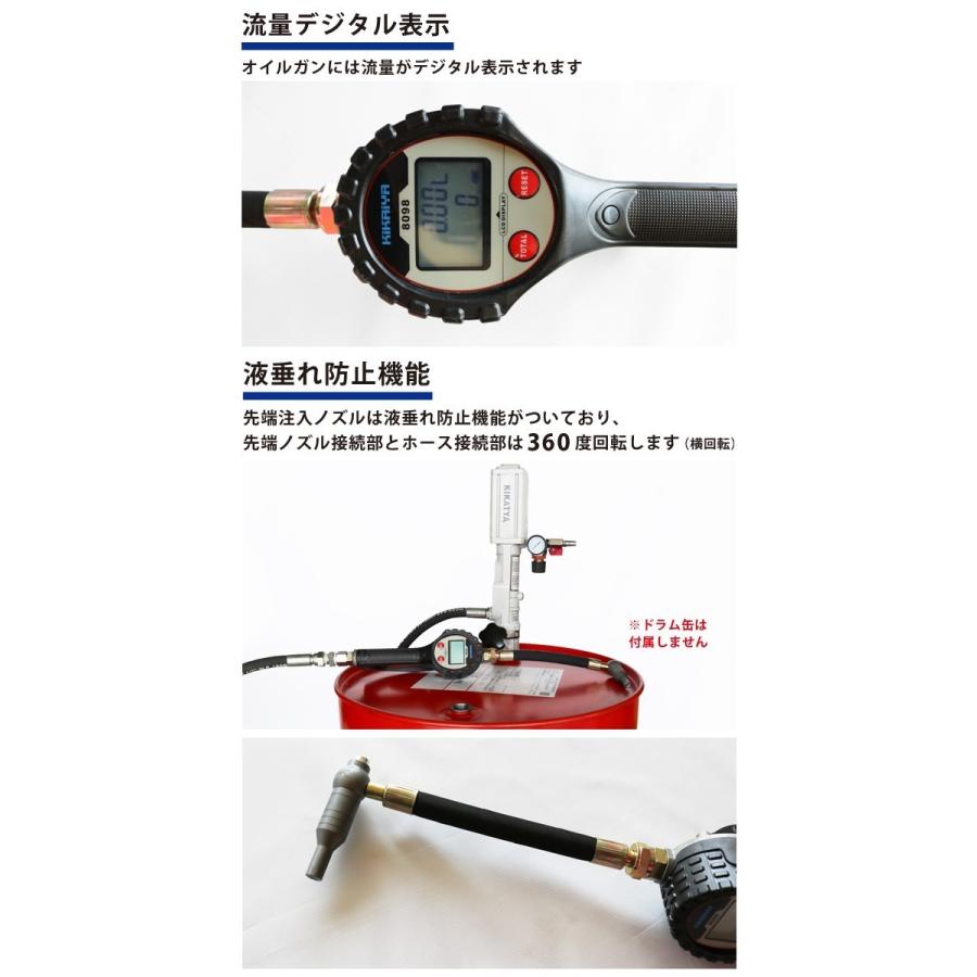 KIKAIYA（キカイヤ） オイルポンプ エアー ドラム缶用 オイル流量計