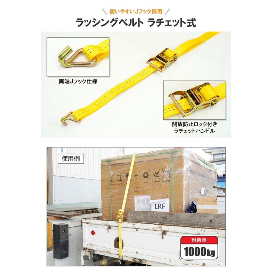 KIKAIYA（キカイヤ） ラッシングベルト ラチェット式 2本セット 荷締め