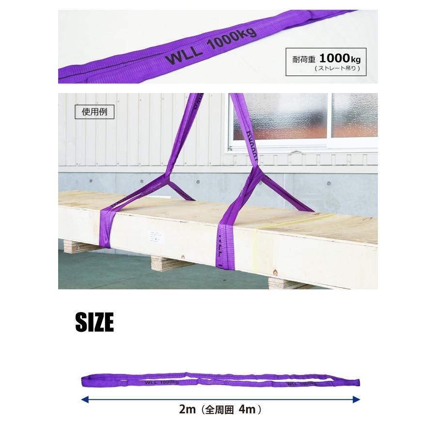 KIKAIYA（キカイヤ） ラウンドスリング 2m 2本セット 最大使用荷重