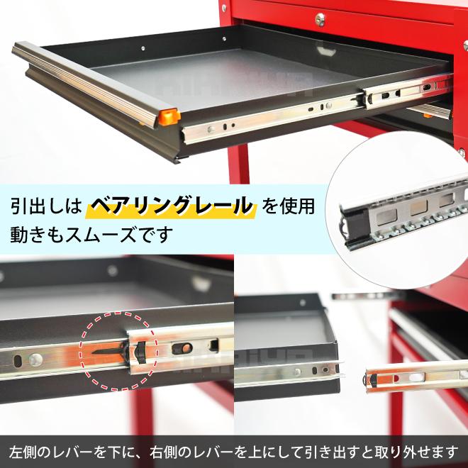 KIKAIYA（キカイヤ） ツールワゴン キャスター付き レッド グリーン