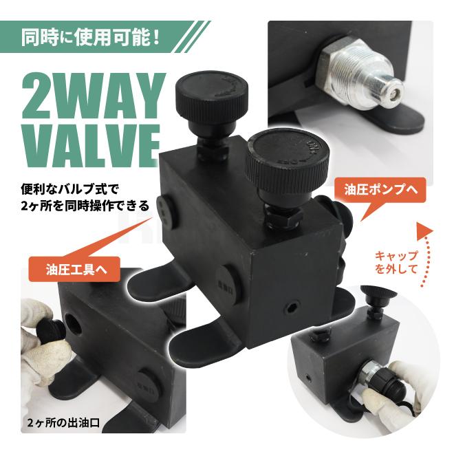 油圧バルブ 2WAY 2方弁 同時 操作 油圧 バルブ オイルバルブ Rc3/8 KIKAIYA | KIKAIYA | 02