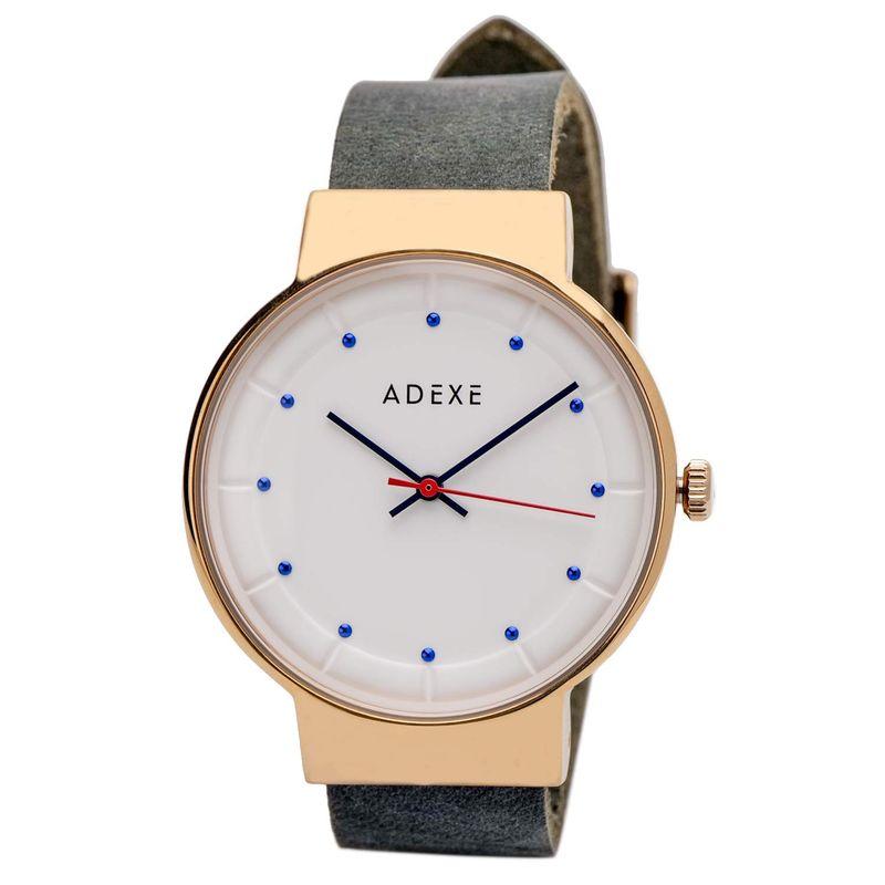 腕時計、アクセサリー レディース腕時計 アデクス 腕時計 アナログ 防水 革ベルト 替えベルト 付き 白 文字盤 