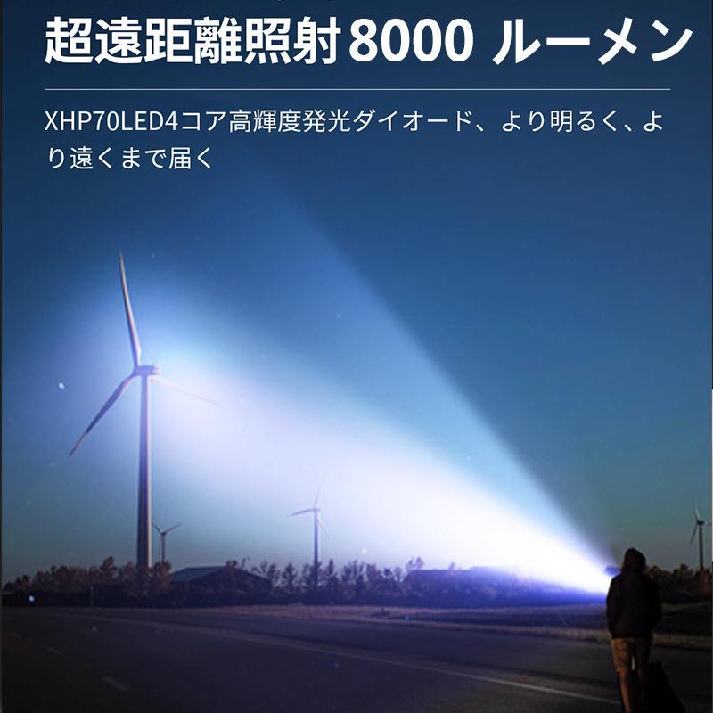 (一年保証)懐中電灯 LED 強力 軍用 超高輝度8000ルーメン ledライト IPX6防水 COBライト ハンディライト デスクライト 両用 充電式ライト 防災 地震｜kiki-jwbt｜04