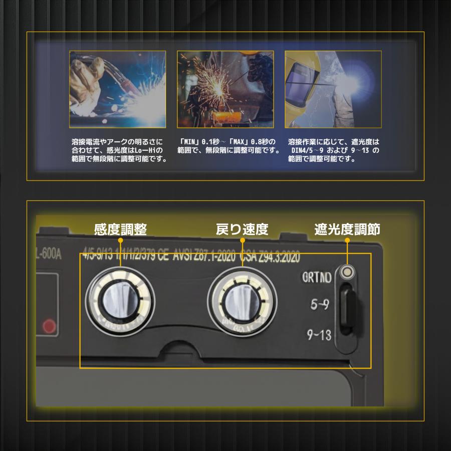 GKE ☆溶接面☆GKE 自動遮光 0.0001秒自動遮光 遮光度DIN3.5/5-9/9-13