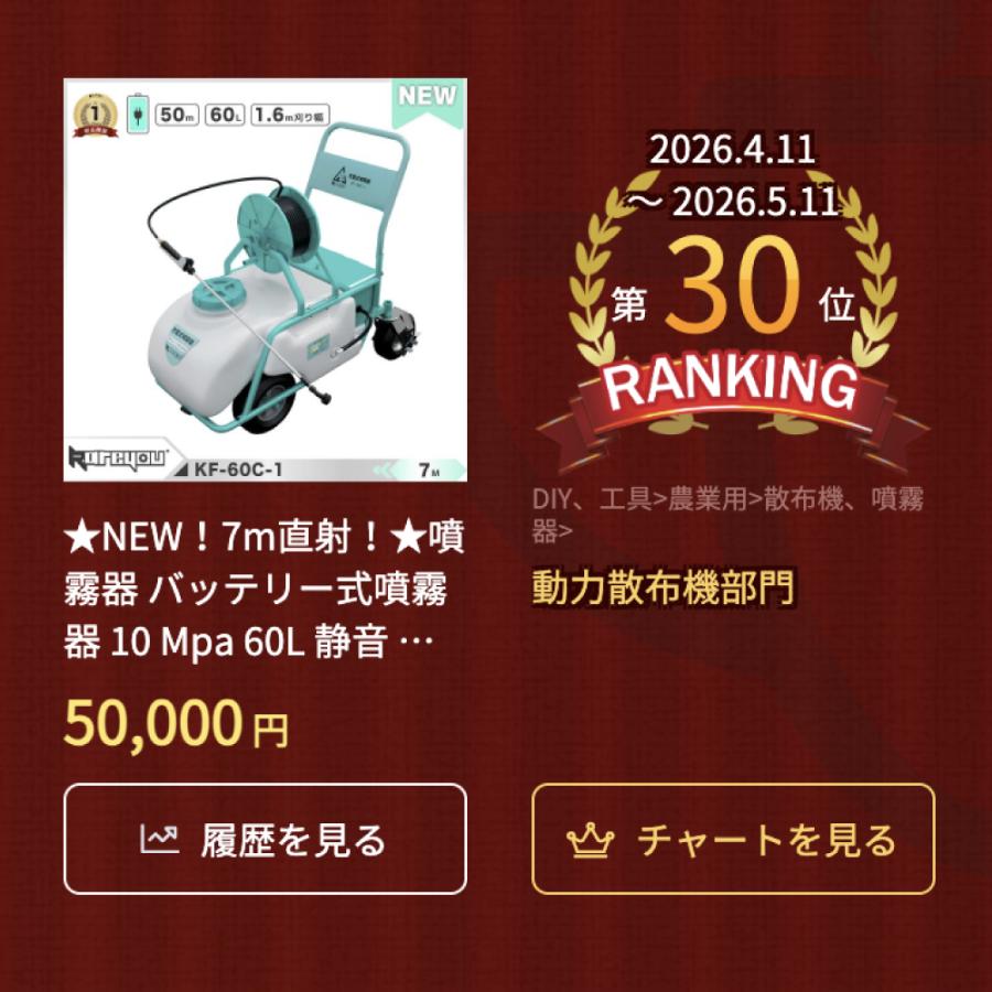 ★NEW！7m直射！★噴霧器 バッテリー式噴霧器 10 Mpa 60L 静音 Kareyou ☆NEW！7m直射！☆噴霧器 バッテリー式噴霧器 10 Mpa 60L 静音