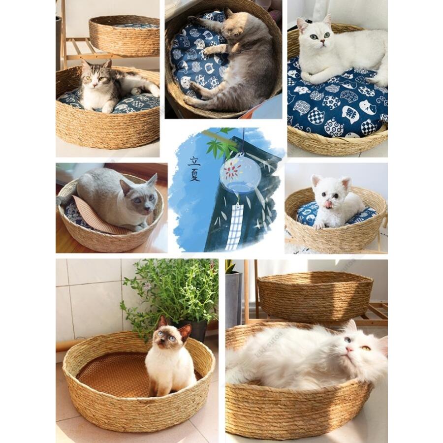 猫 ベッド 猫用品 春夏用 涼しい 手編み 蒲草 手作り 天然素材 通気性 清潔 快適 ペットベッド 猫ハウスおしゃれ 猫ハウス夏用 Kiki Sutoa Cw Yp 4 照明 キキストア 通販 Yahoo ショッピング