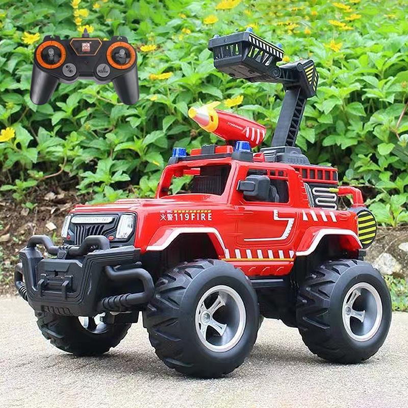 使い勝手の良い 男の子 警告灯 知育玩具 こども向け 放水可能 電動 車おもちゃ Suv はしご車 働く車 救急車 消防車 緊急車両 ラジコン 送料無料 こどもの日 おすすめ 建機 旅行 自動車 カラー レッド