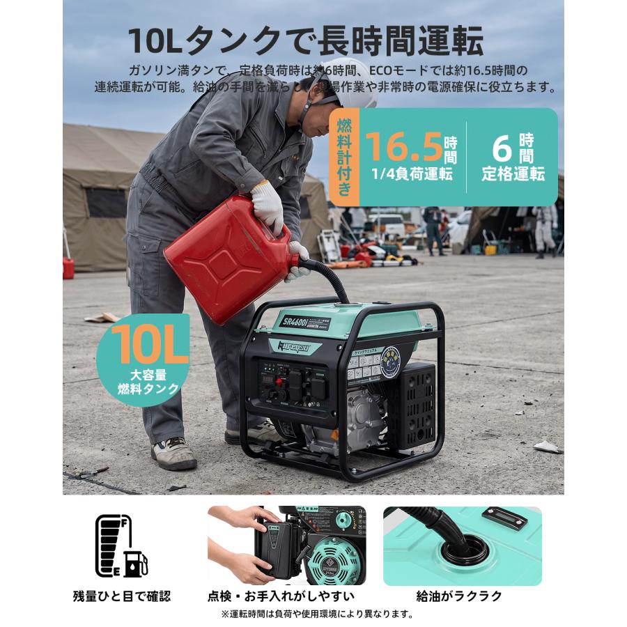 Kareyou ☆防災推奨☆Kareyouインバーター発電機 4.0kVA ガソリン 正弦