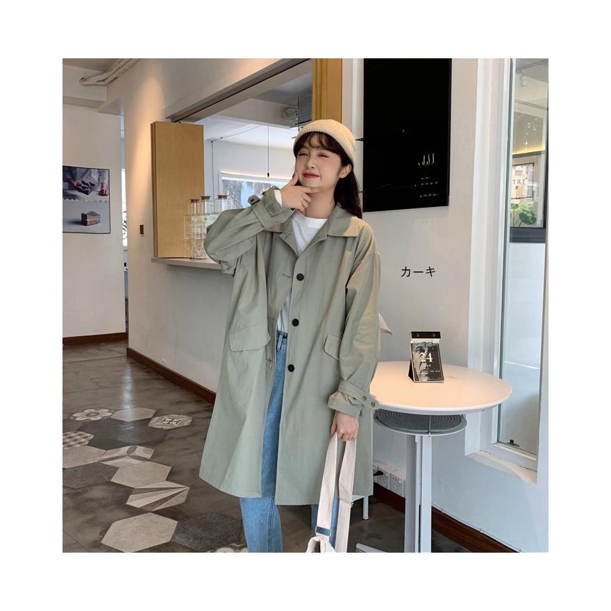 21春新作 レディース 春用 ステンカラーコート ライトアウター ロング丈 Ol 通勤 薄手 春コート スプリングコート Onep1609 Kikiファッション 通販 Yahoo ショッピング