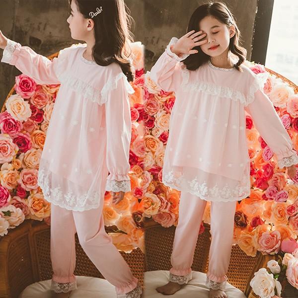 春新作 キッズ レース チュール 姫系 パジャマ 長袖 上下セット 女の子 ロマンティック Princess ネグリジェ 寝巻き ルームウェア 子供服 部屋着 Onep635 Kikiファッション 通販 Yahoo ショッピング