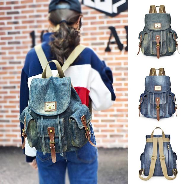 おしゃれ レディース デニム リュックサック メンズ 個性派 リュック 通学 ユニセックス バックパック Backpack ディパック Sjb008 Kikiファッション 通販 Yahoo ショッピング