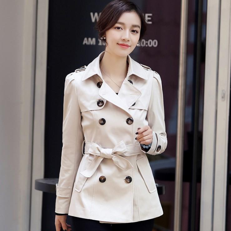 レディース トレンチコート ショート丈 ベーシック 本格 ダブルトレンチ 秋 撥水 艶 スプリングコート 通勤 Ol アウター ベージュ S M L Xl Womencoat2 Kikiファッション 通販 Yahoo ショッピング