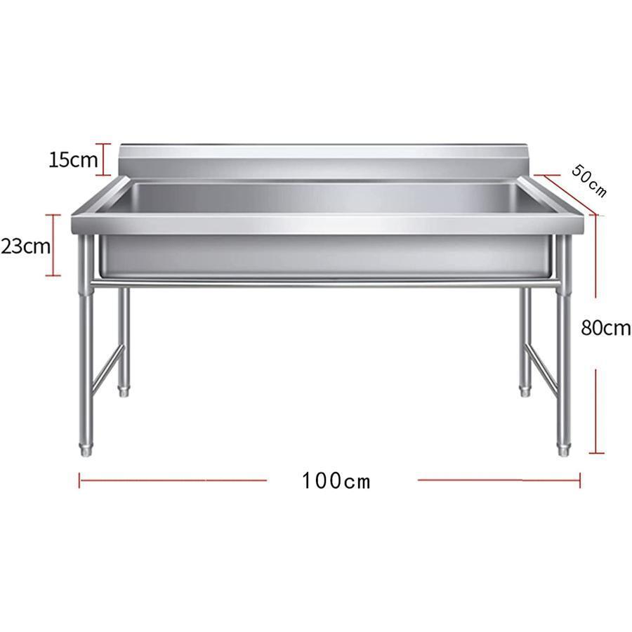 シングルボウルシンク　ステンレス　キッチンシンク　台所用流し台、スタンド付きの業務用ステンレス鋼シンク　簡易流し台　ガーデン　アウトドア　バーベキュー